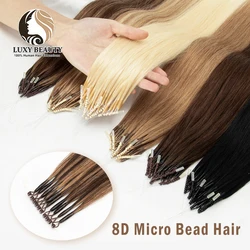 Micro Bead Hair Extensions 8D Silicone Nano Ring Hair Invisible Mini Silicon Beads Easy to Install Black Brown Blonde Human Hair