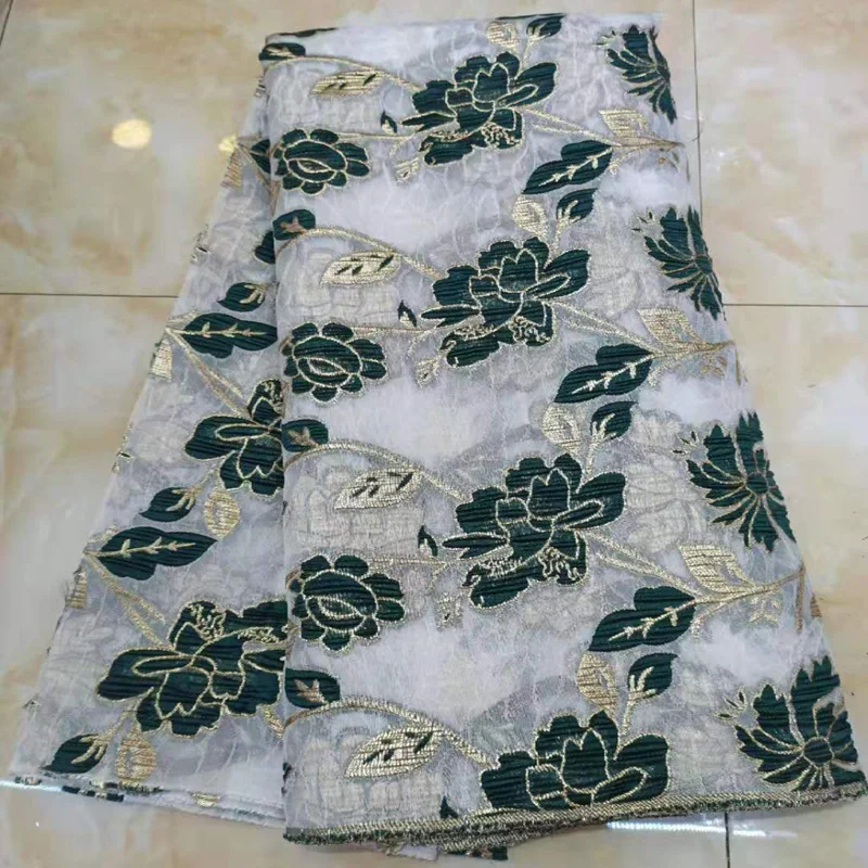 

6 colors (5yards/pc) newest African tulle lace fabric fashion jacquard French net lace with embroider for party dress FHS041