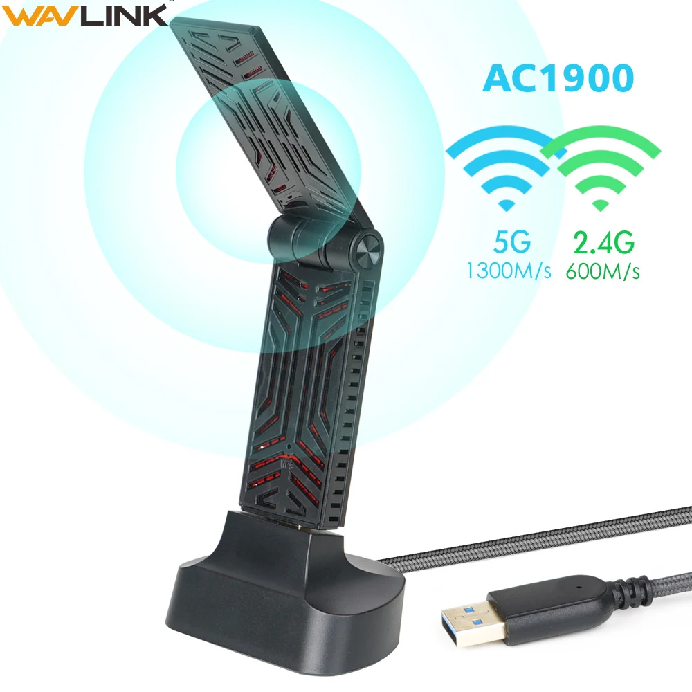 

Wavlink AC1900 Dual Band USB 3.0 Adapter 5Ghz 1900mbps Wifi Antenna Dongle 2.4G 802.11AC wi-fi receiver Wireless Network Adapter