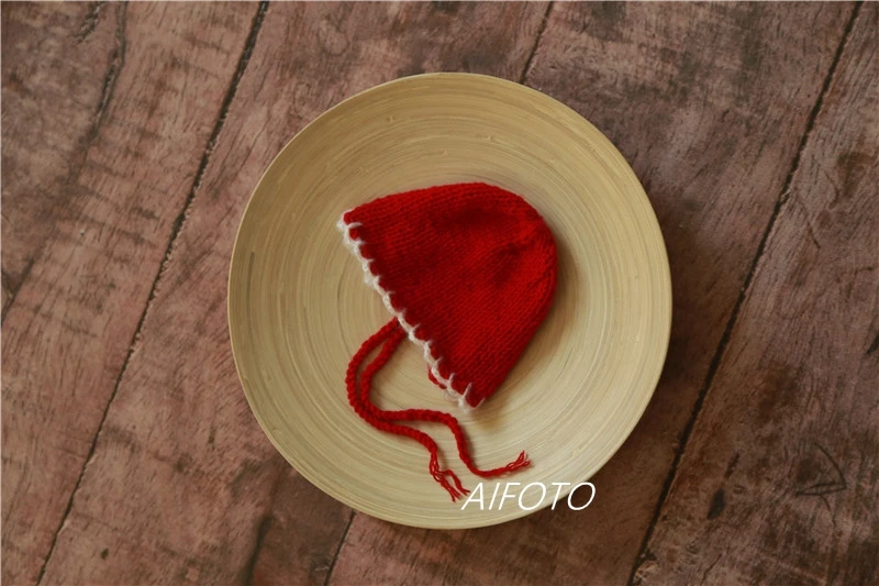 1Knit hat Реквизит для фотосессии новорожденных, Рождественская шапка, шаль, Набор вязаных крючком милых головных уборов, рога, капот, аксессуары - Цвет: 1Knit hat