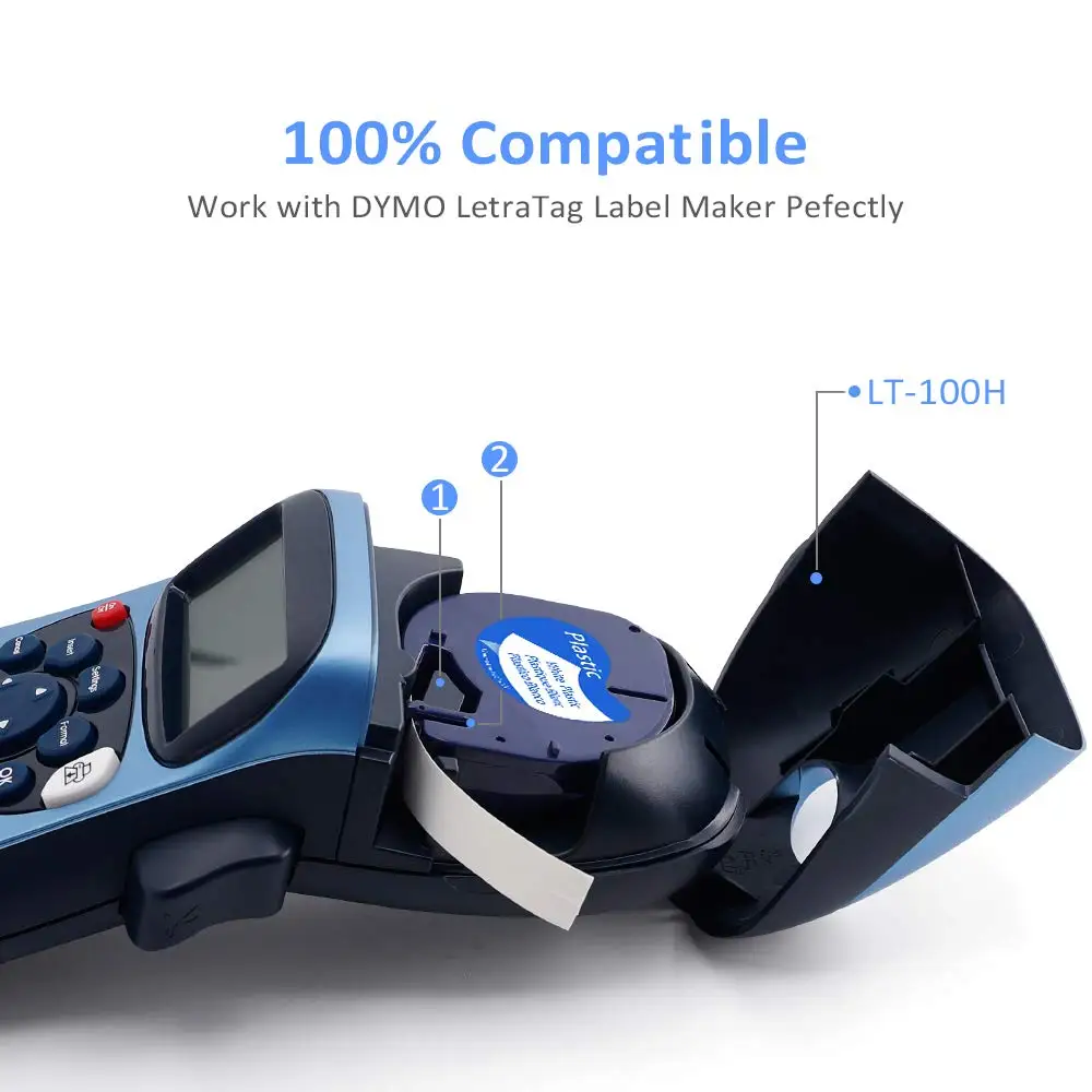 Fimax 1 pcs 91201 Dymo 패턴 테이프 DYMO LetraTag 라벨 테이프 호환 91200 91330 12267 DYMO 라벨 메이커 용 Letratag