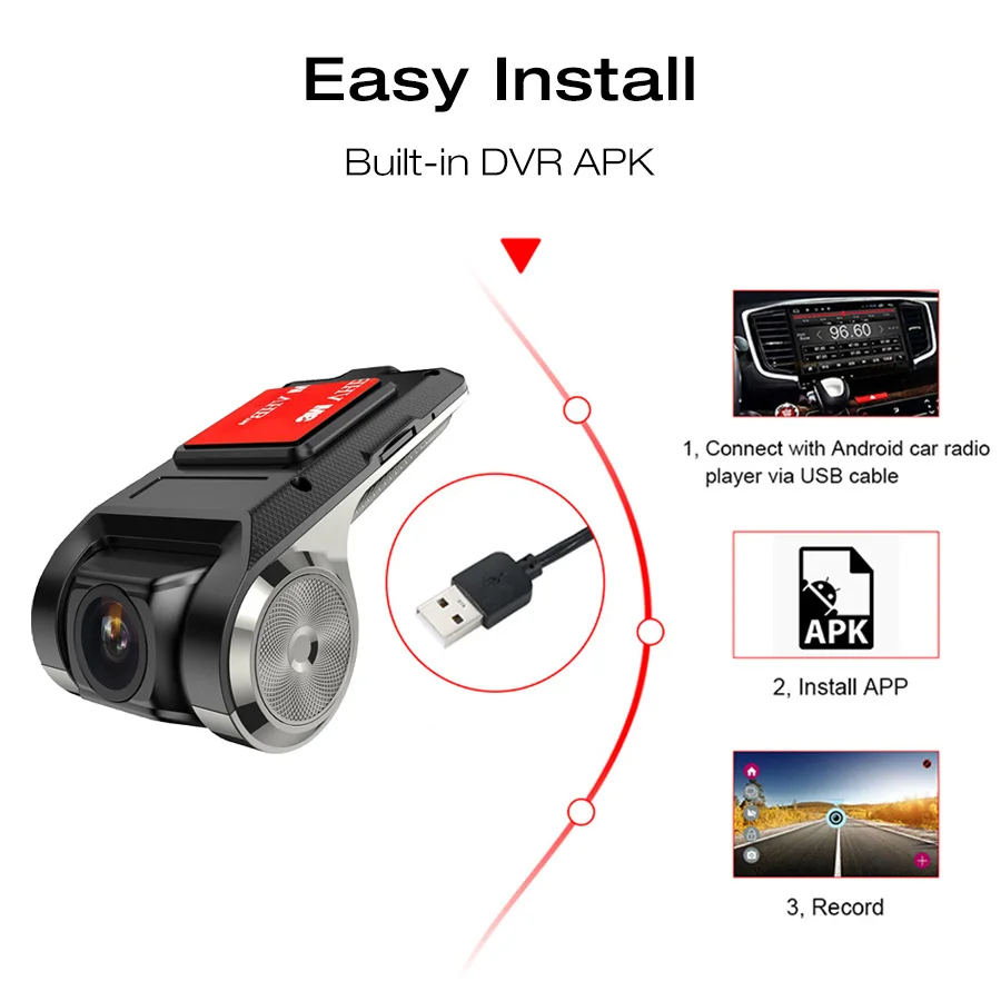 Olysine Android USB DVR Автомобильная камера ADAS Dash Cam для автомобильный Радио плеер HD видео