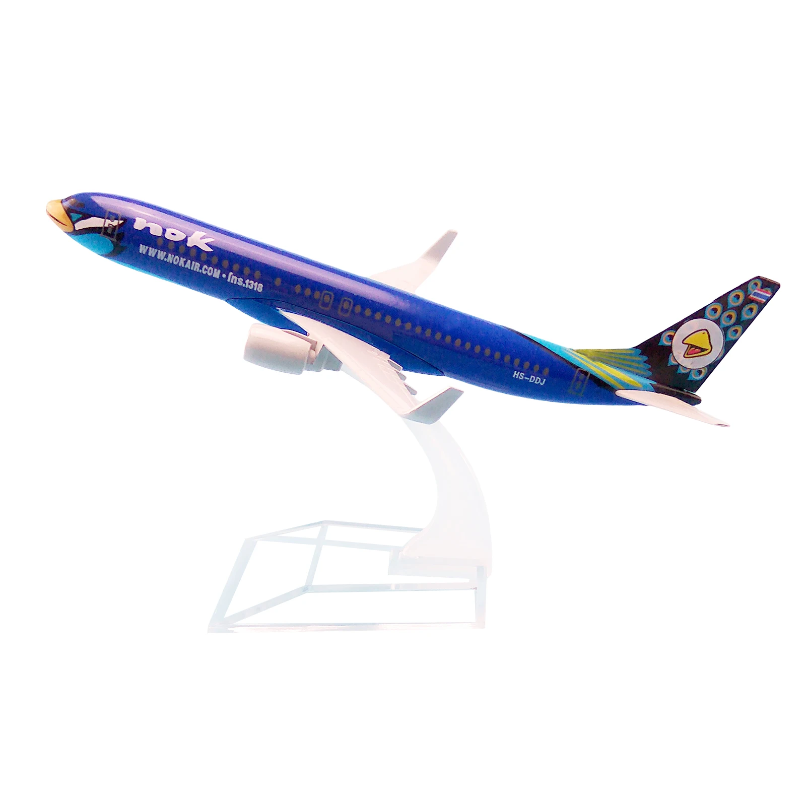 Модель самолета из металлического сплава Голубая тайская B737 Airlines модель NOK 737 для