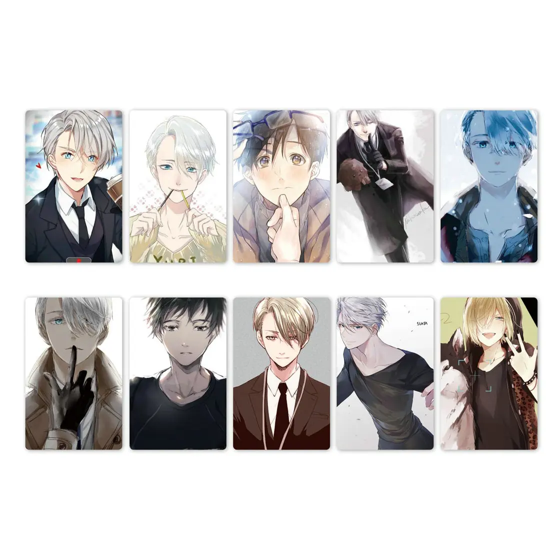 

10pcs YURI!!! on ICE Anime Card Stickers DIY Bus ID Waterproof Scrub Card Sticker Kids Sticker Toys