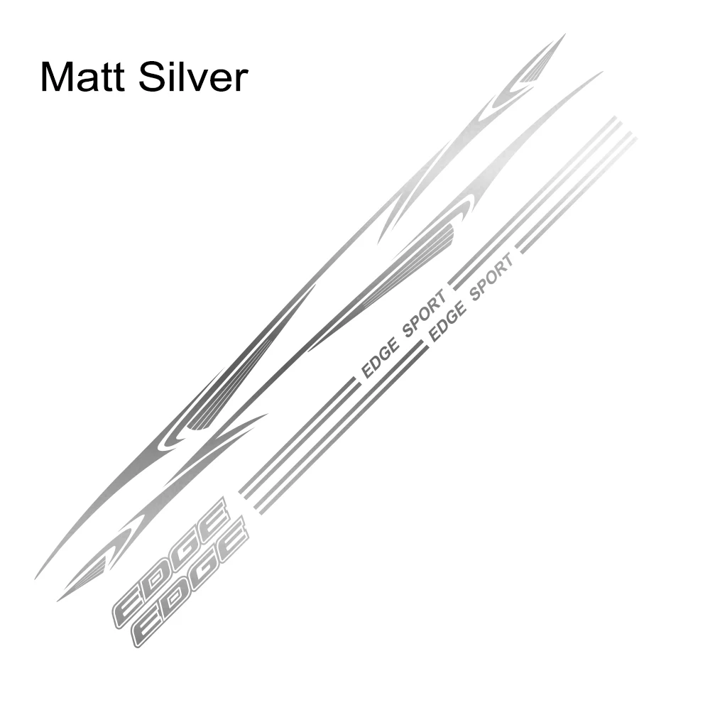 Matt Sliver 2 шт. для Ford Edge, автомобильные стильные Стикеры, обе стороны кузова, гоночные украшения, автомобили, виниловая пленка, тюнинг, Стайлинг, автомобильные аксессуары - Название цвета: Matt Sliver