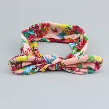 Лидер продаж в Европе и Америке; Детская повязка для волос из чистого хлопка с цветочным рисунком кролика и ушастого кролика; Детская повязка на голову