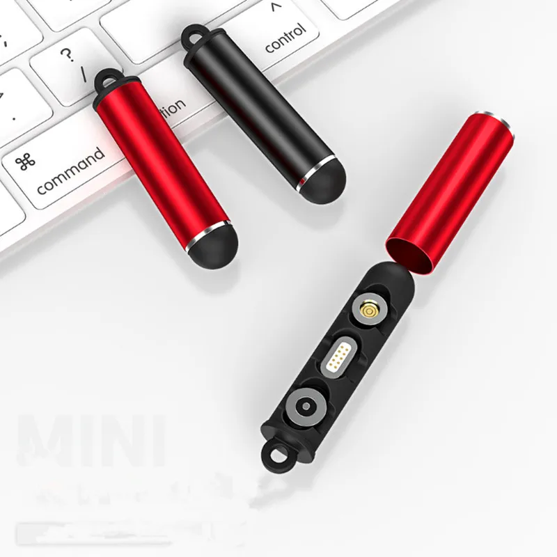 

Portable Magnetic Plugs Box Type C Micro USB C 8-Pin Connector Adapter Tips Metal Storage Box
