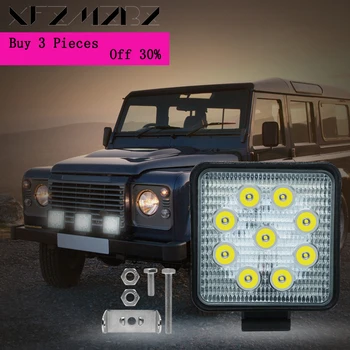 

XFZMZBZ 27W 4 inch LED Work Light Offroad Car Truck Tractor Boat Trailer 4x4 ATV SUV 12 Spot Flood 4.2'' LED Driving Light