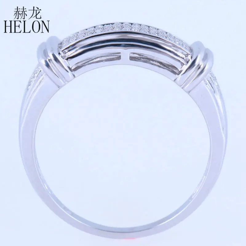 HELON Solid 10K белое золото Pave 0.25ct подлинное натуральное бриллиантовое мужское обручальное свадебное кольцо модные вечерние мужские ювелирные изделия кольцо