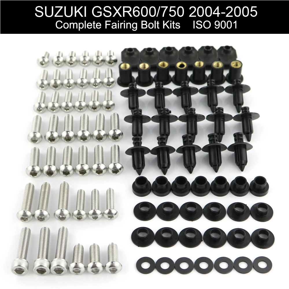 Подходит для Suzuki GSXR600 GSX R600 GSXR 600 750 2004 2005 полный комплект обтекателей болтов винтов