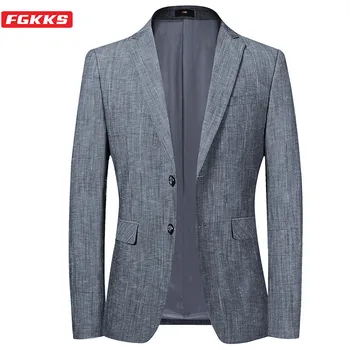 

FGKKS Brand Men Blazers Fashion Office Men's Korean Version Wedding Suit Jacket New Formal Gray Blazer Male