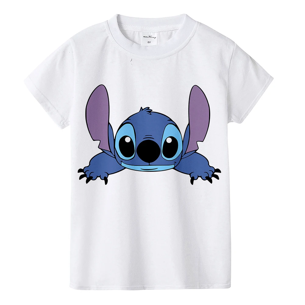 Lilo& Stitch/детская футболка Универсальная футболка для мальчиков и девочек с принтом аниме Повседневный детский топ, BAL584