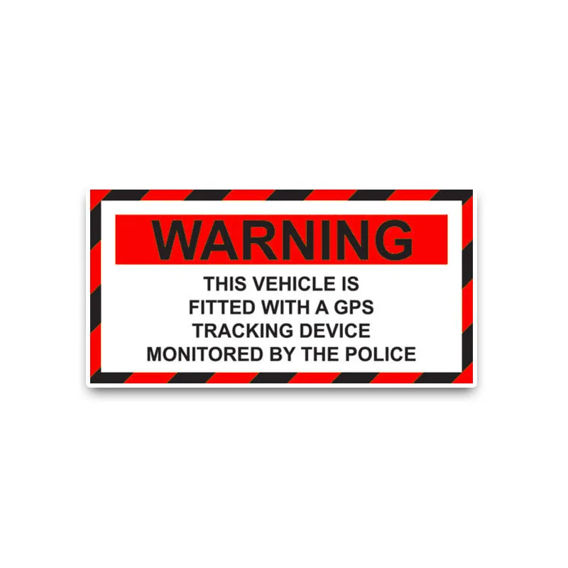 

Creative Car Sticker Red Warning GPS Tracking Fitted and Monitored By Police Car Styling Decal Accessories Vinyl PVC 12cm*6cm