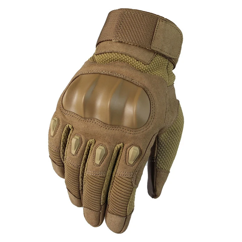 Охотничьи Тактические перчатки мужские зимние военные полный палец жесткие перчатки с защитой суставов Пейнтбол страйкбол боевые противоскользящие велосипедные перчатки - Цвет: C