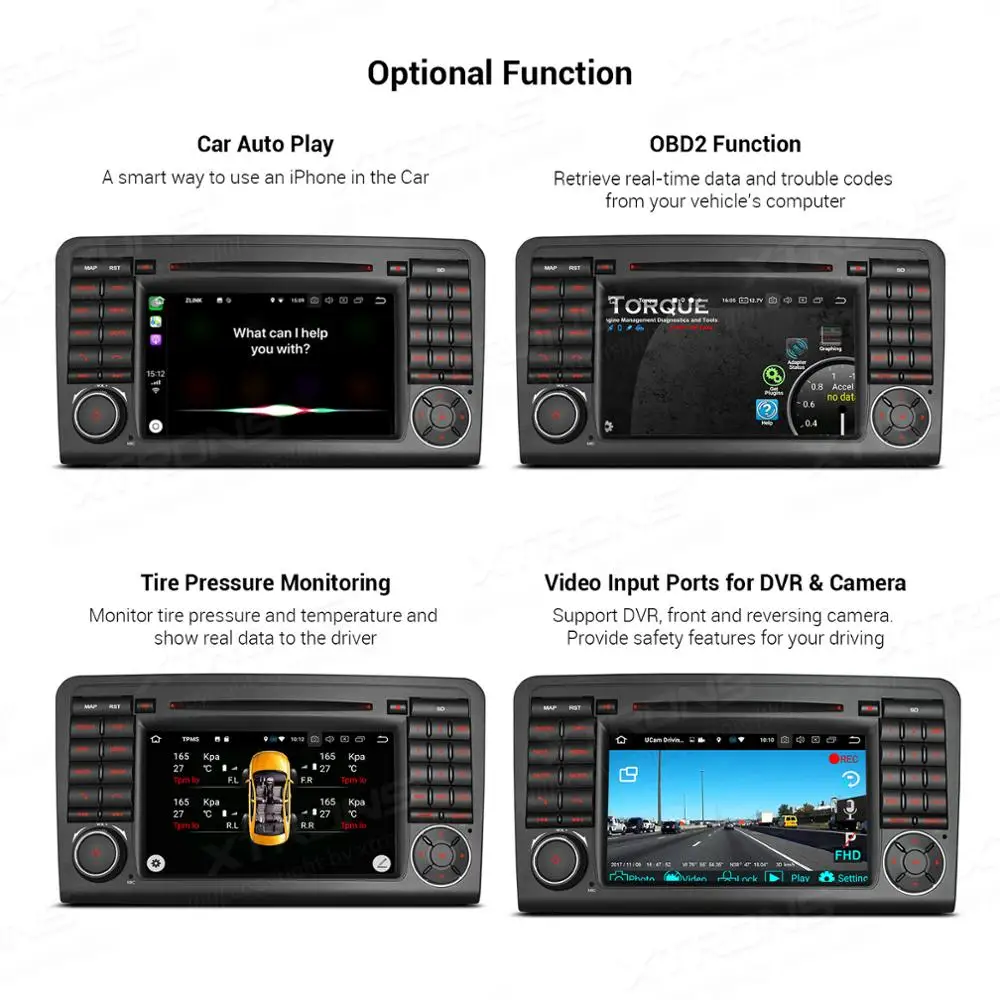 Cheap XTRONS 7"Android 9.0 Octa Core 4GB RAM 64GB ROM Car DVD Player Multimedia GPS System TPMS SWC for Mercedes Benz W164 2005-2012 4