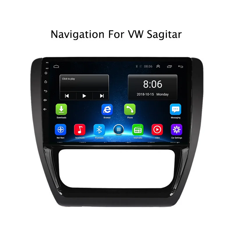 Best 10.1Inch Android 8.1 Car DVD GPS Navigation Player For VW Sagitar 2012 2013-2018 4G LTE with SIM Card Slot 2DIN Car Radio Stereo 1