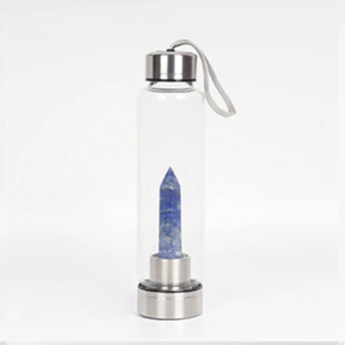 500 мл бутылка для воды с натуральным кристаллом, целебная палочка, елисир, кварцевый кристалл, целебная бутылка, стеклянная бутылка для воды - Цвет: 8