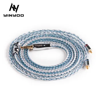

Yinyoo 16 Core Upgraded Silver Plated Copper Cable 2.5/3.5/4.4MM With MMCX/2pin/QDC TFZ Connector For ZS10 ZSN Pro ZSX BL-03