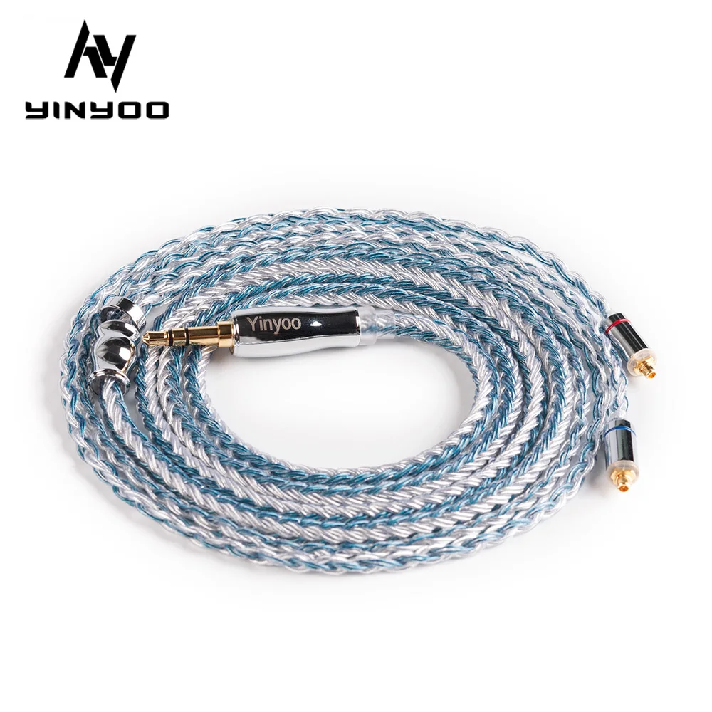 Yinyoo Núcleo Prata Chapeado Cabo 2.5 – 3.5 4.4mm Balanceado Forzsn Zs10 Pro Zsx V90 Blon Bl-03 Bl-05 Bl05 16