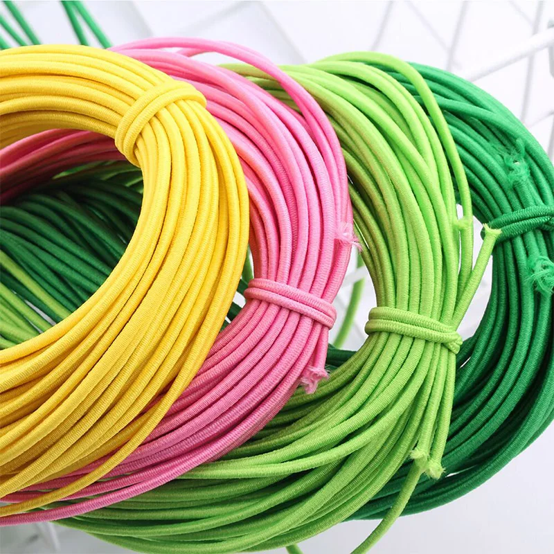 2MM Wide Round Black Elastic Cord Black, 2mm x 1Meter