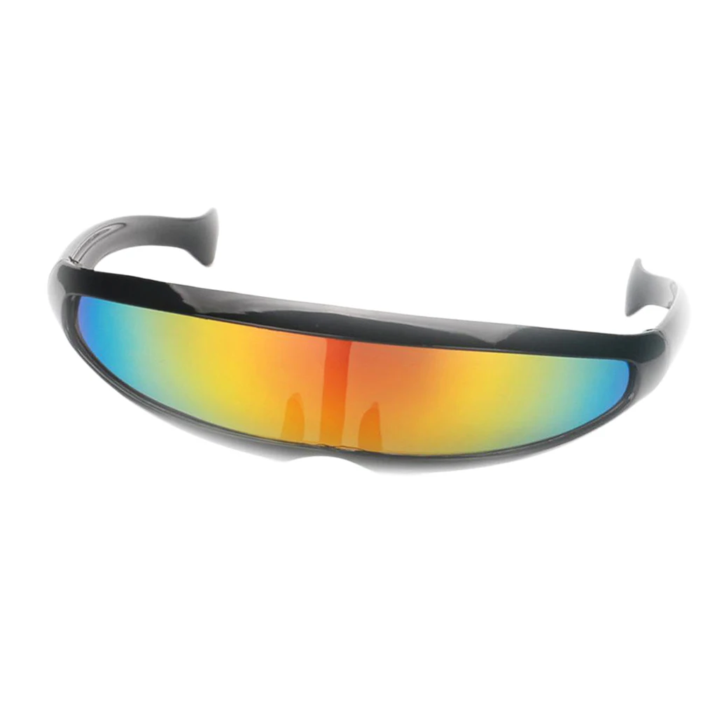 2/set Futuristic  Mirrored Sunglasses Narrow Monoblock Shield Glasses