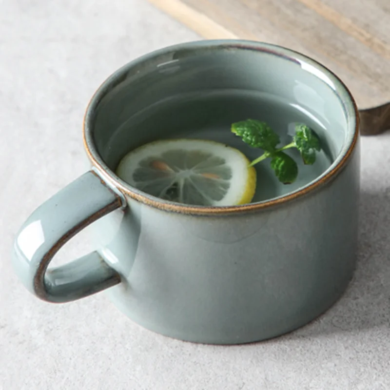 

Vintage coffee cup ceramic mug tumbler cups taza cafe creative tazas de ceramica Cement gray water cups home office drinkware