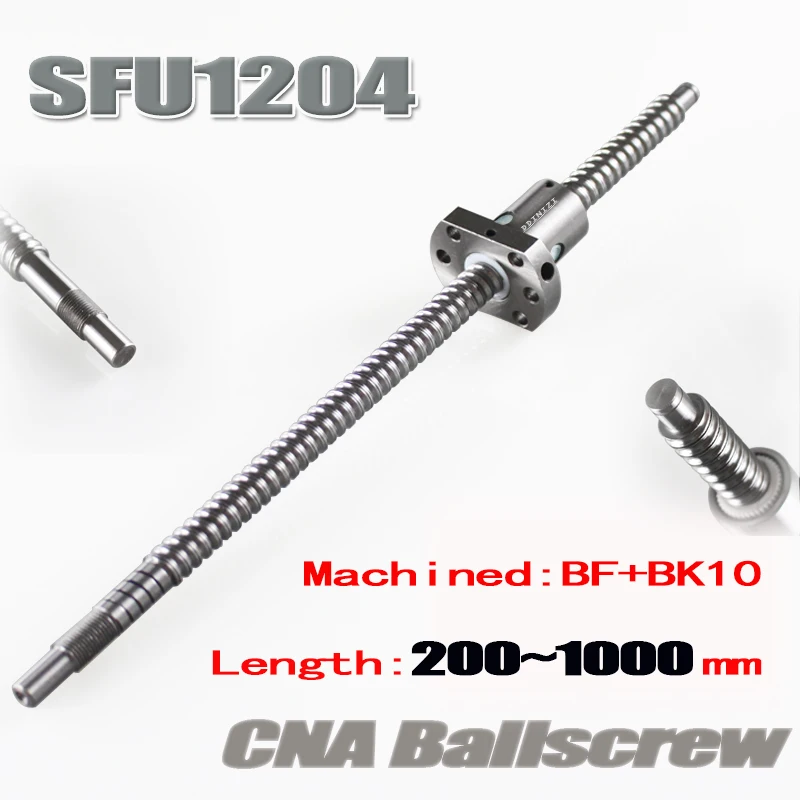 

Free Shipping SFU1204 Rolled Ball Screw C7 With 1204 Flange Single Ball Nut For BK/BF10 End Machined CNC Parts RM1204