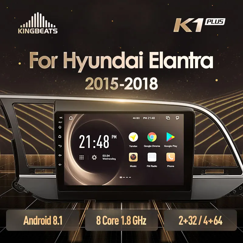 

KingBeats Android 8.1 Octa-Core head unit 4G in Dash Car Radio Multimedia Video Player Navigation GPS For Hyundai Elantra 6 2015-2018 no dvd 2 din Double Din Android Car Stereo 2din DDR4 2G RAM 32G ROM / 4+64G