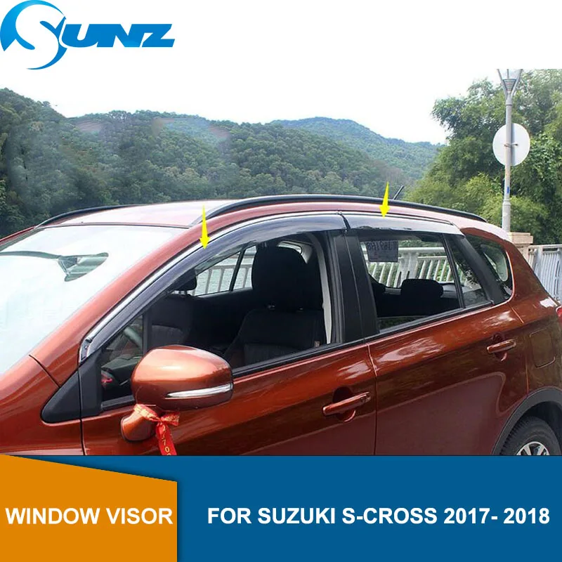 Дефлекторы боковых окон для Suzuki SX4 S-CROSS/Кроссовер оконный козырек вентиляционные шторы Защита от солнца и дождя SUNZ