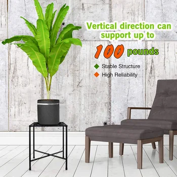 

Anti Slip Modern Home Decor Housewarming Flower Pot Holder Plant Stand Iron Art Floor Easy Install Patio Detachable Display Rack