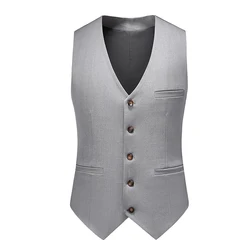 New Vests Men High Quality Mens Suit Vest Smart Causal Wedding Dress Solid Color Suit Blazer Vests Mens Clothing Plus Size 5Xl