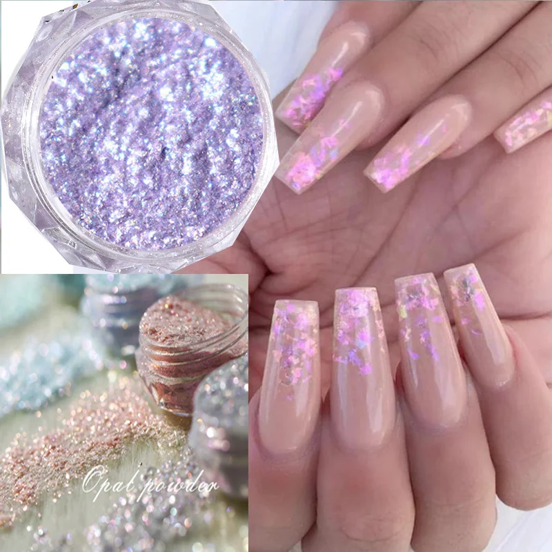 6Colors/Box Nail Art Mermaid Glitter Sequins Chunky Nail Glitter Sequins  Sparkly Flakes Holographic Glitter Slices For Nails - AliExpress