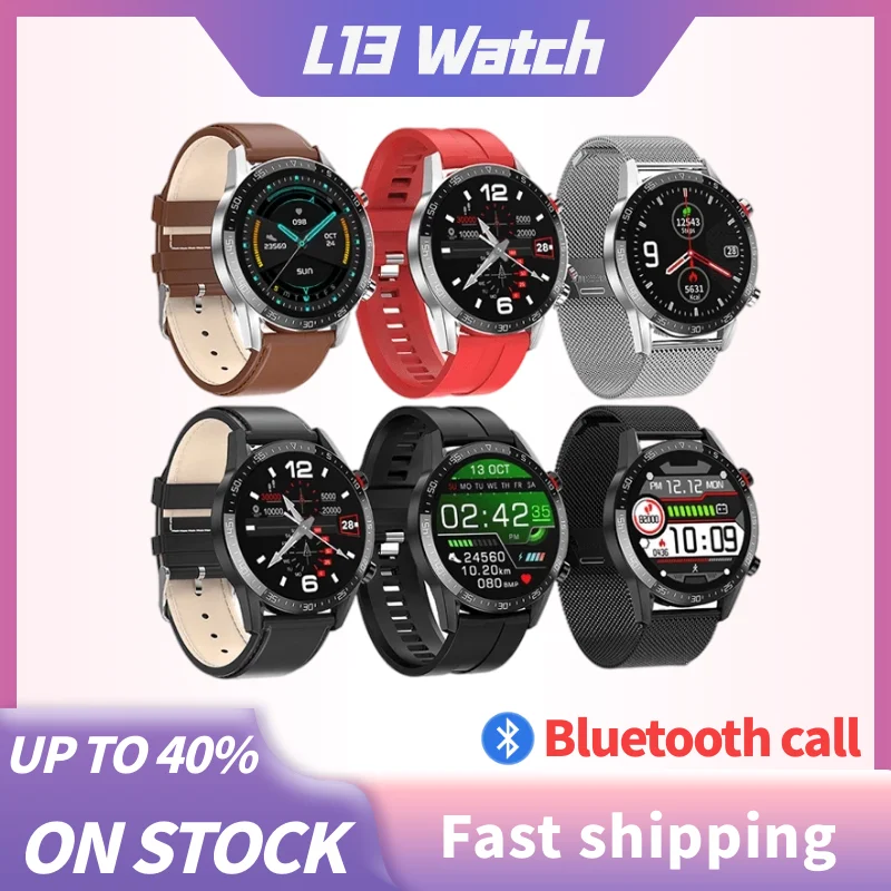 Original L13 Smart Watch Men IP68 Waterproof ECG PPG Bluetooth Call