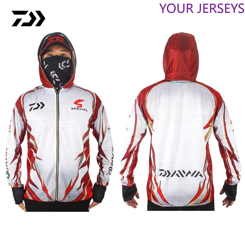 

2020 Summer Fishing Shirt Sun Protection Fack Neck Outdoor Breathable Clothes for Fisherman Quick Dry Anti-UV Fishing Hooded