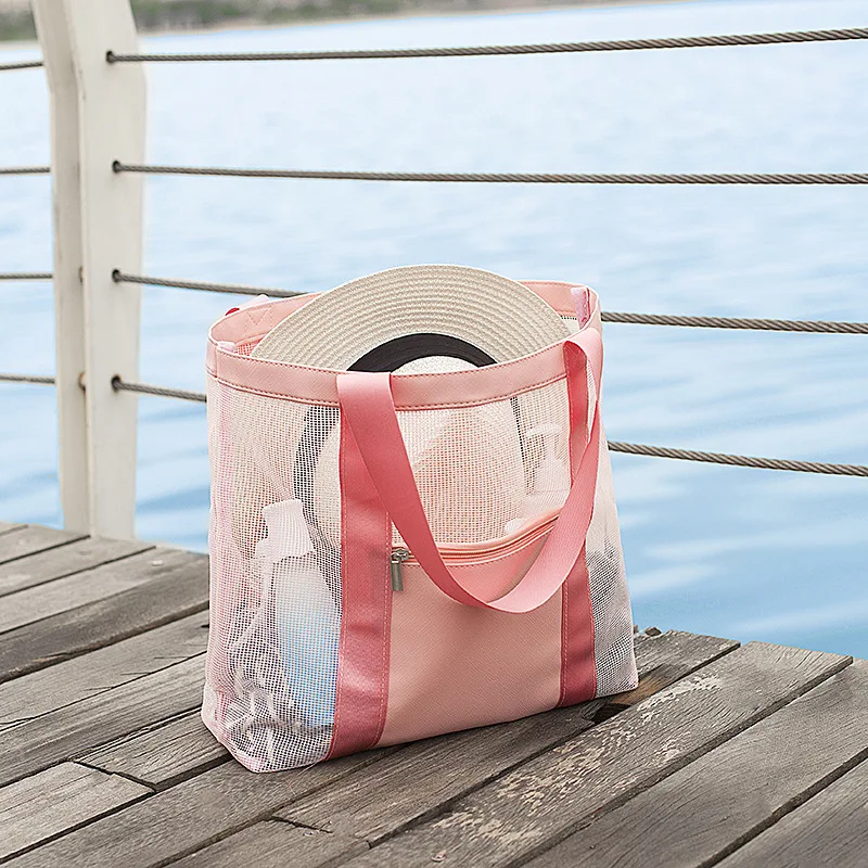

Han Edition Travel Swimming Beach Bag To Receive Bag Portable Outdoor Wash Gargle Bag Mesh Pocket Bags Wholesale