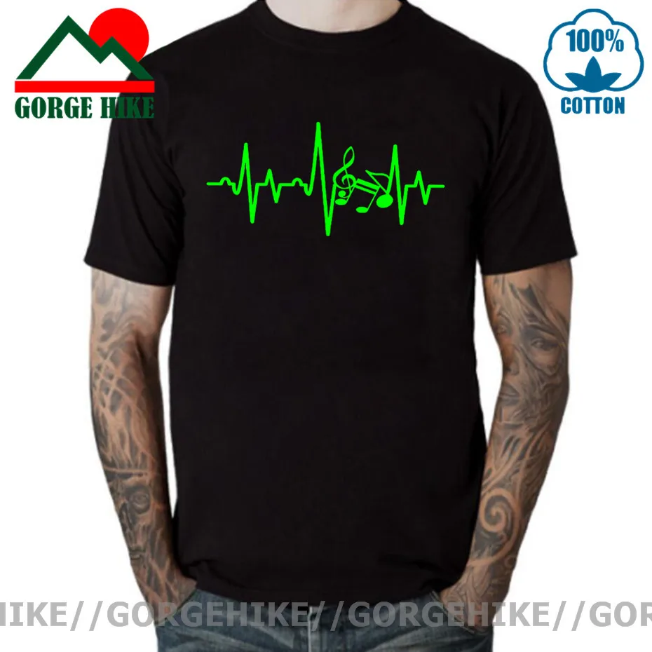 Gherphike Musicista Ecg Ecg Mens T-Shirt Guitar Player Music Fender Batterista Guitarist Band Magliette Uomo Trendy Fashion Tee Shirt