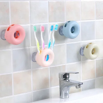 

1pc Fashion Suction Hooks Toothbrush Holder Bathroom Family Toothbrush Suction Cups Holder Wall Mount Rack