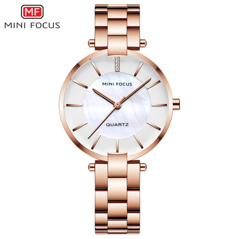 rose gold MINIFOCUS, женские часы, роскошный бренд, повседневные, модные, для девушек, кварцевые, женское платье, женские часы, Montre Femme, наручные часы - Цвет: rose gold