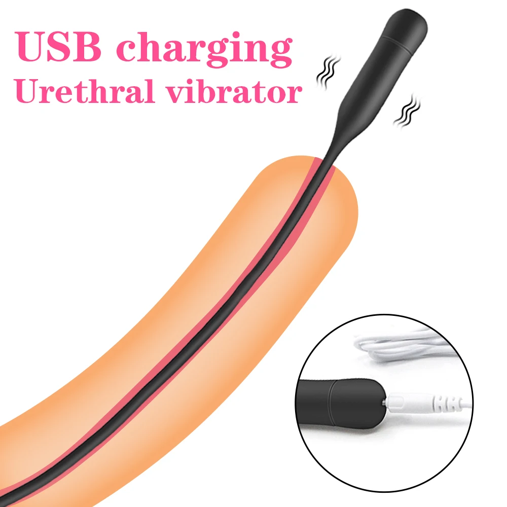 Dilatatori uretrali Plug 10 Frequenza Vibrante Inserimento Plug uretrale Catetere Suoni Vibratore Giocattoli sessuali f_voghion.com