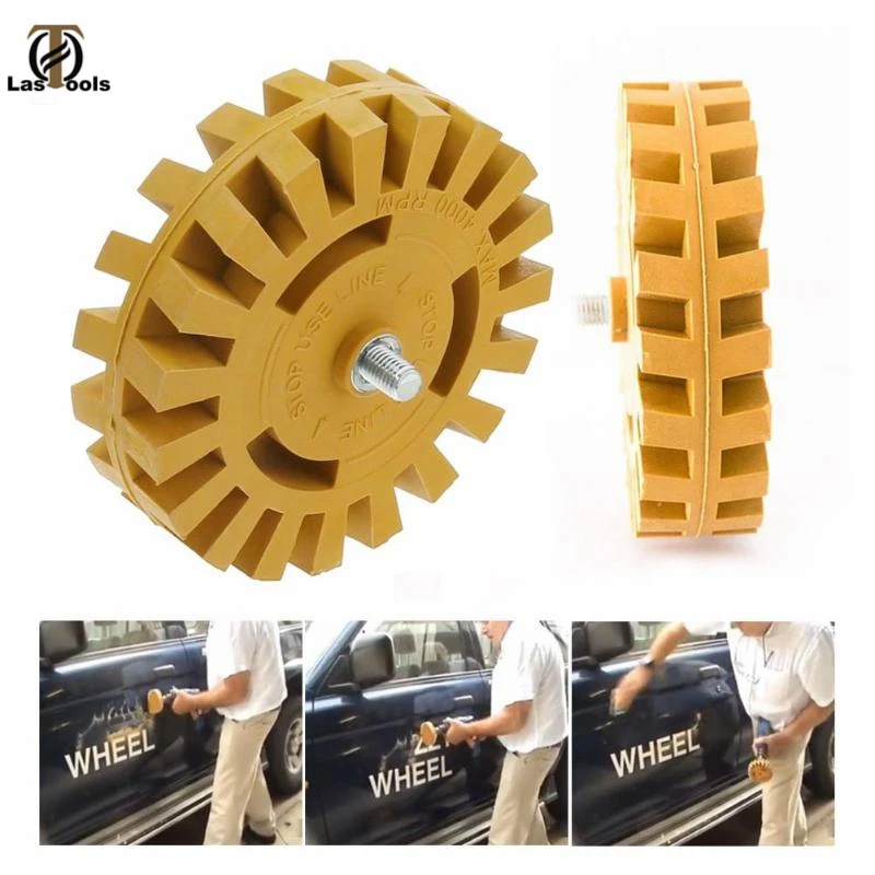 4 inch 100MM Universal Rubber Eraser Wheel For Remove Car Glue Adhesive Sticker Auto Repair Paint Tool Pneumatic Degumming Disc