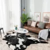 New White Black Cow Faux Zebra Skin Cowhide Carpet Big Size Brown  Imitation Leather Natural Stripe Cowskin Mat 5