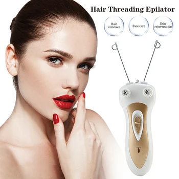 

Electric Hair Remover Plucking Device Ladies Beauty Epilator Trimmer Facial Cotton Threading Hair Shaver WH998