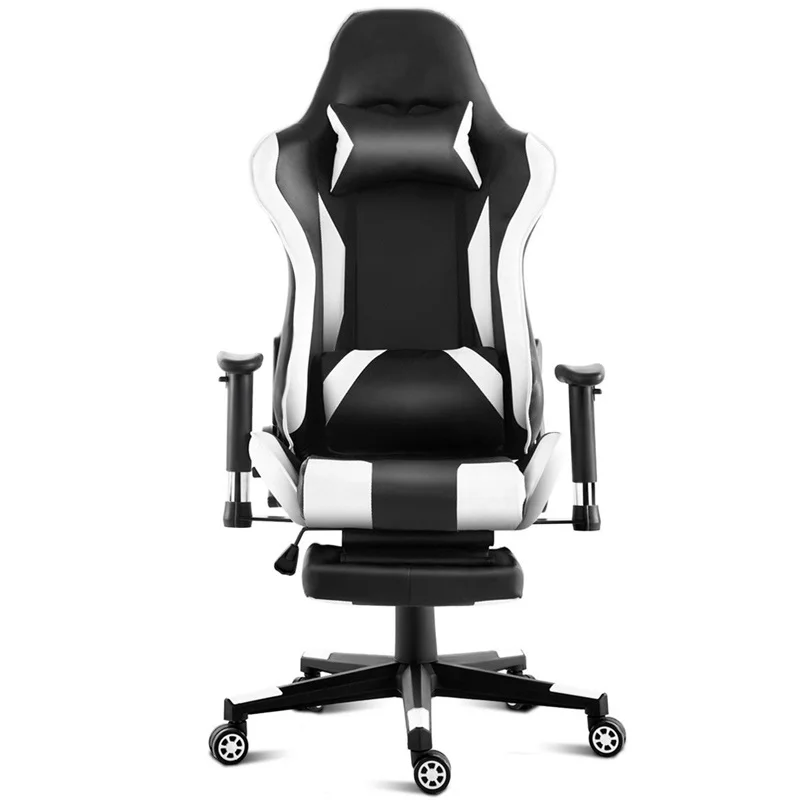 Игровой стул с высокой спинкой игровой подставкой для ног офисный компьютерный