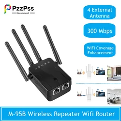PzzPss – répéteur Wifi sans fil M 95B, 300 mbps, amplificateur de Signal, 4 antennes, pour le bureau et la maison 