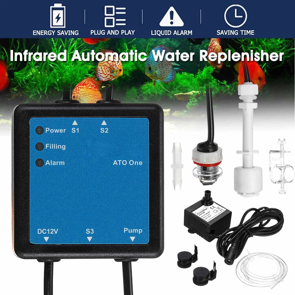 

ABS Black Water Pumps 5W For Aquarium Infrared Automatic Water Replenisher Variable Frequency Submersible Pump Silent
