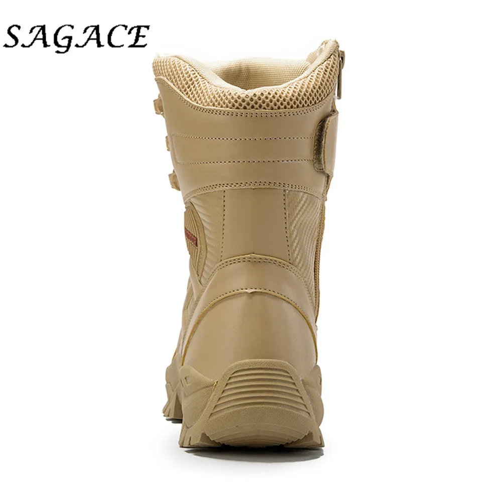 SAGACE/мужские кожаные мотоциклетные ботинки; большие размеры; высокие ботинки; мужские кроссовки на шнуровке; спортивные мужские Противоскользящие военные ботинки