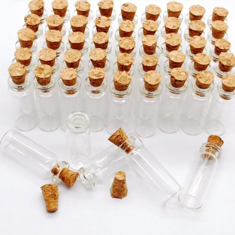 Glass Bottles Mini Glass Bottles 10pcs Mini Glass Bottles Glass Witchcraft Flask Cork Stopper Transparent Wishing Bottle Healing Lucky Drifting Bottle Tiny Jars