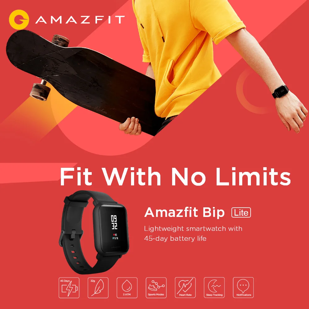 Глобальная версия Xiaomi Huami Amazfit Bip Lite умный Браслет умные часы водонепроницаемые фитнес-трекер спортивный браслет для Android iOS
