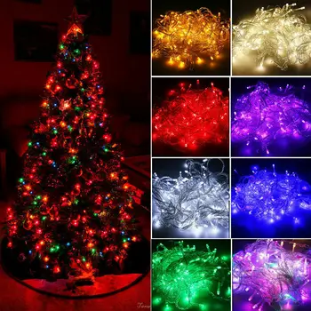 

20M 200LED Christmas Garland String Waterproof Plug-in Lamp String 8 Patterns Home Garden Party Outdoor Holiday Fairy Decor