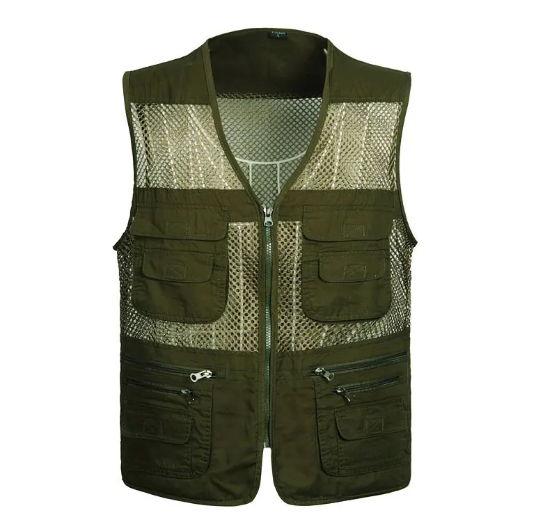 Summer Cotton Military Tactical Mesh Vest Fishing Breathable Pockets Vest Shooting Waistcoat Sleeveless Jacket Army Coat
